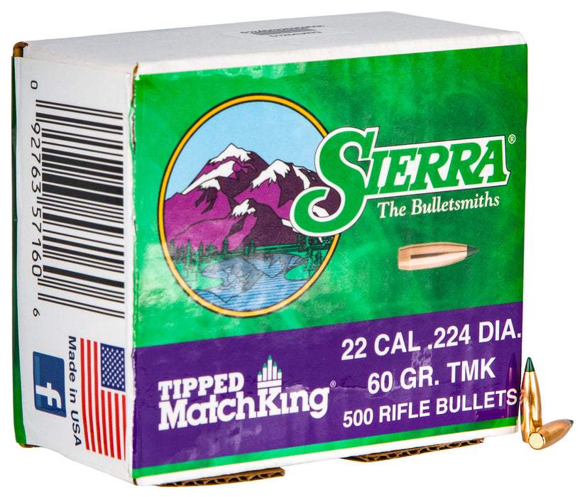 Sierra 7160C Tipped MatchKing  .22 Cal .224 60 gr Tipped MatchKing/ 500 Per Box