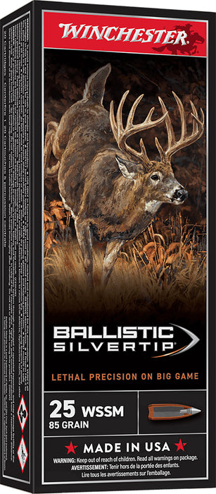 Winchester Ammo SBST25WSS Ballistic Silvertip  25WSSM 85gr Fragmenting Polymer Tip 20 Per Box/10 Case