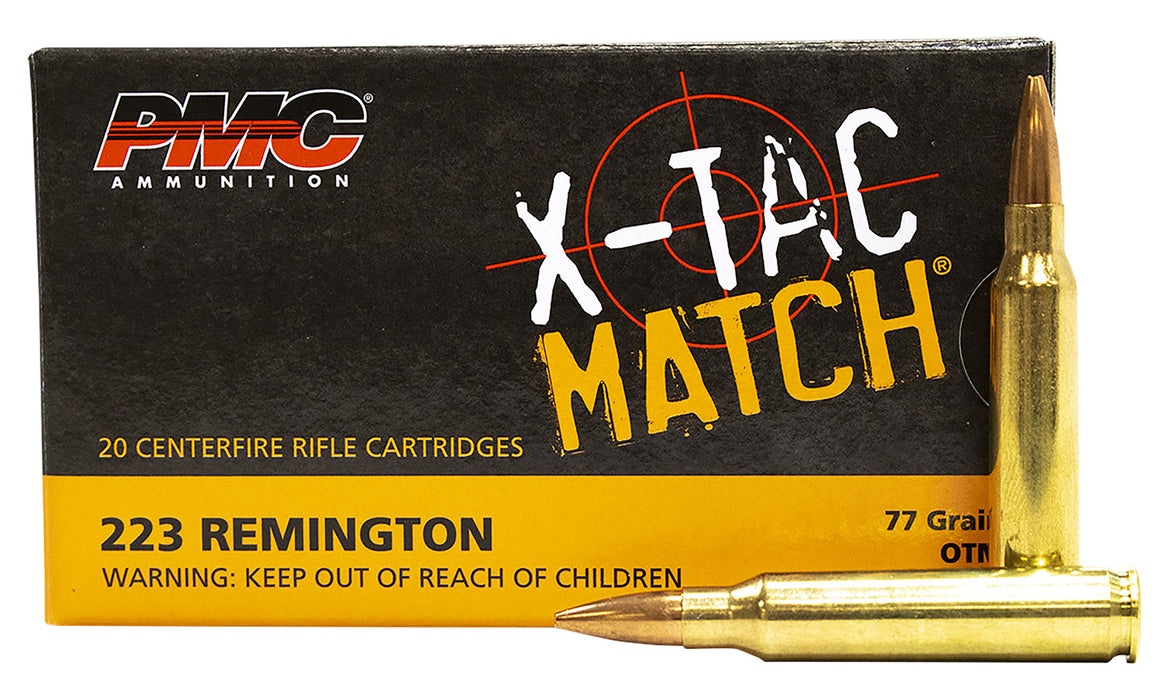 PMC 223XM X-Tac Match  223 Rem 77 gr 2790 fps Open Tip Match (OTM) 20 Bx/40 Cs