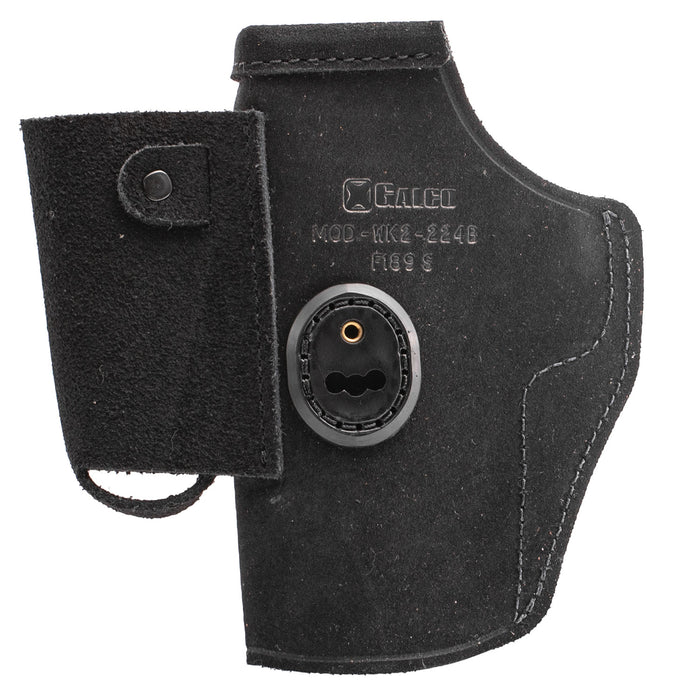 Galco WK2224B WalkAbout 2.0  IWB Black Leather Compatible w/ Glock 17 Gen1-5/22 Gen2-5 UniClip/Stealth Clip Mount Ambidextrous