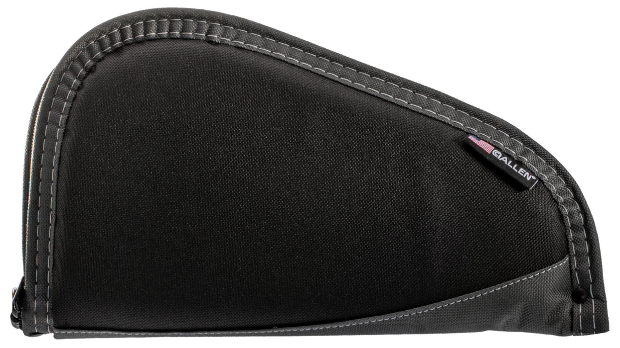 Allen 44411 Deluxe  Handgun Case Black w/Gray Trim, Foam Padding, Non-Absorbent Lining & Lockable Zipper 11" L