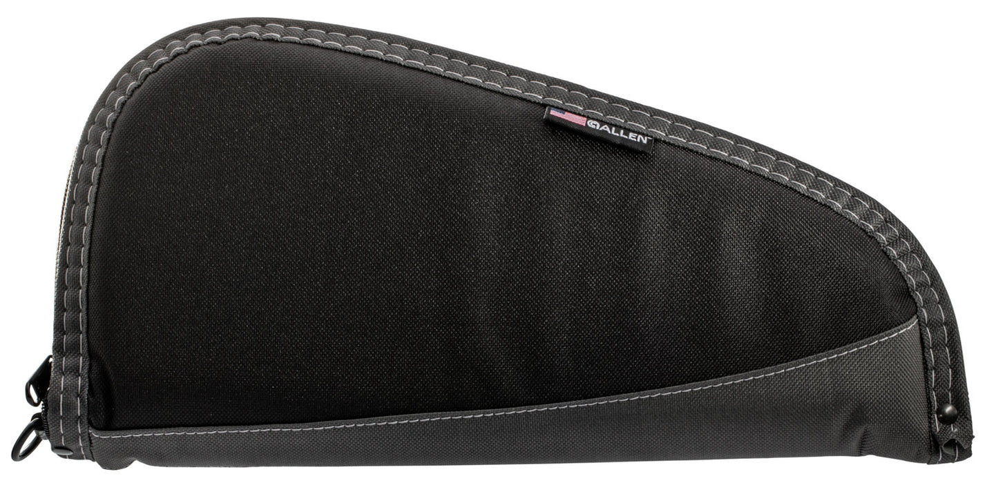 Allen 44413 Deluxe  Handgun Case Black w/Gray Trim, Foam Padding, Non-Absorbent Lining & Lockable Zipper 13" L