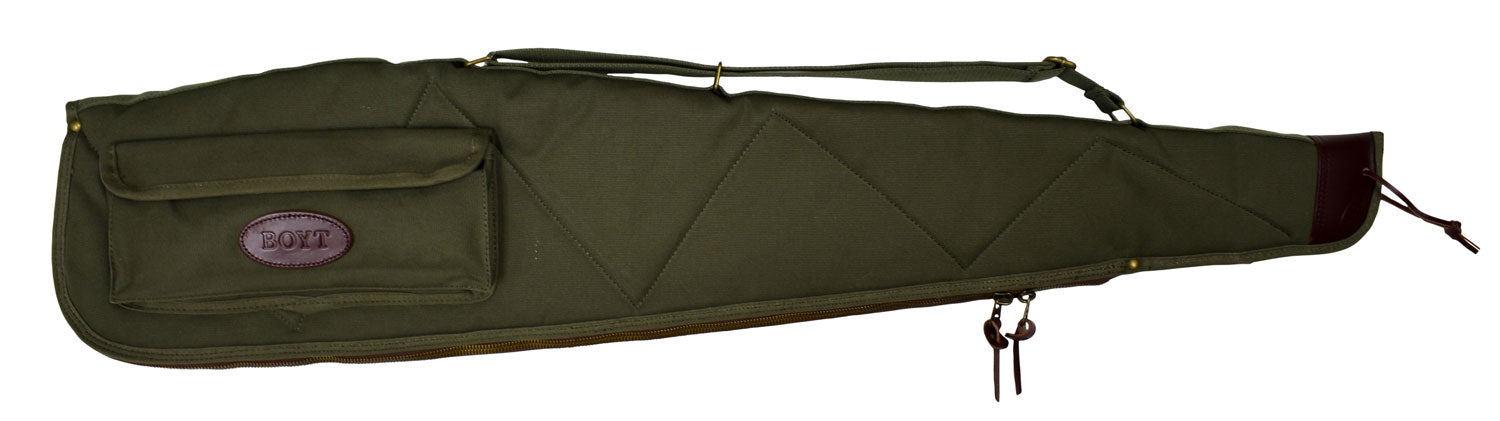 Boyt Harness OGC98PM09 Alaskan Rifle Case 44" Waxed OD Green Canvas w/ Brass Hardware & Quilted Flannel for Scoped Rifles