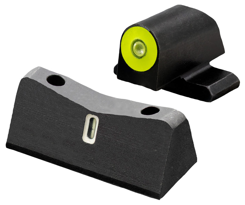 XS Sights SI0013S5Y DXT2 Big Dot Night Sights- Sig Sauer- Springfield Armory  Black | Green Tritium Yellow Outline Front Sight Green Tritium White Outline Bar Rear Sight