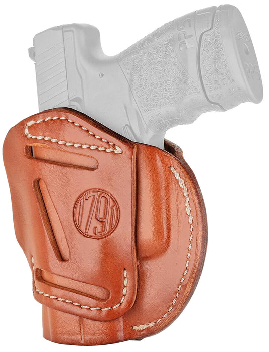 1791 Gunleather 3WH3CBRA 3-Way  IWB/OWB Size 03 Classic Brown Leather Belt Loop Compatible w/ Glock 26 Compatible w/ Ruger LC9 Compatible w/ S&W M&P Shield Ambidextrous Hand