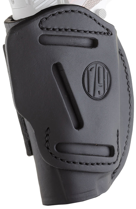 1791 Gunleather 4WH1SBLR 4-Way  IWB/OWB 01 Stealth Black Leather Belt Clip Fits 3-4" Barrel 1911