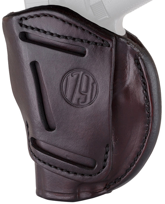 1791 Gunleather 4WH1SBRR 4-Way  IWB/OWB 01 Signature Brown Leather Belt Clip Fits 3-4" Barrel 1911 Right Hand