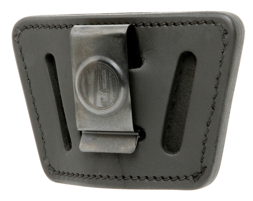 1791 Gunleather UIWSBLA UIW  IWB/OWB Black Leather Belt Clip Fits Most Small-Mid Frame Autos Ambidextrous