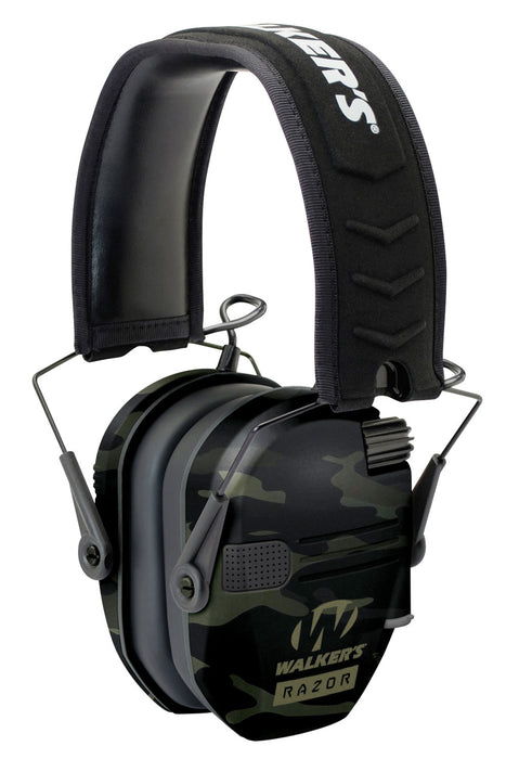 Walker's GWPRSEMMCCG Razor Slim Electronic Muff 23 dB Over the Head Multi-Cam/Black Polymer