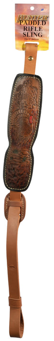 Hunter Company 027191 Trophy Custom Sling Brown Leather with Suede Lining, Turkey Engraving & Padded Design