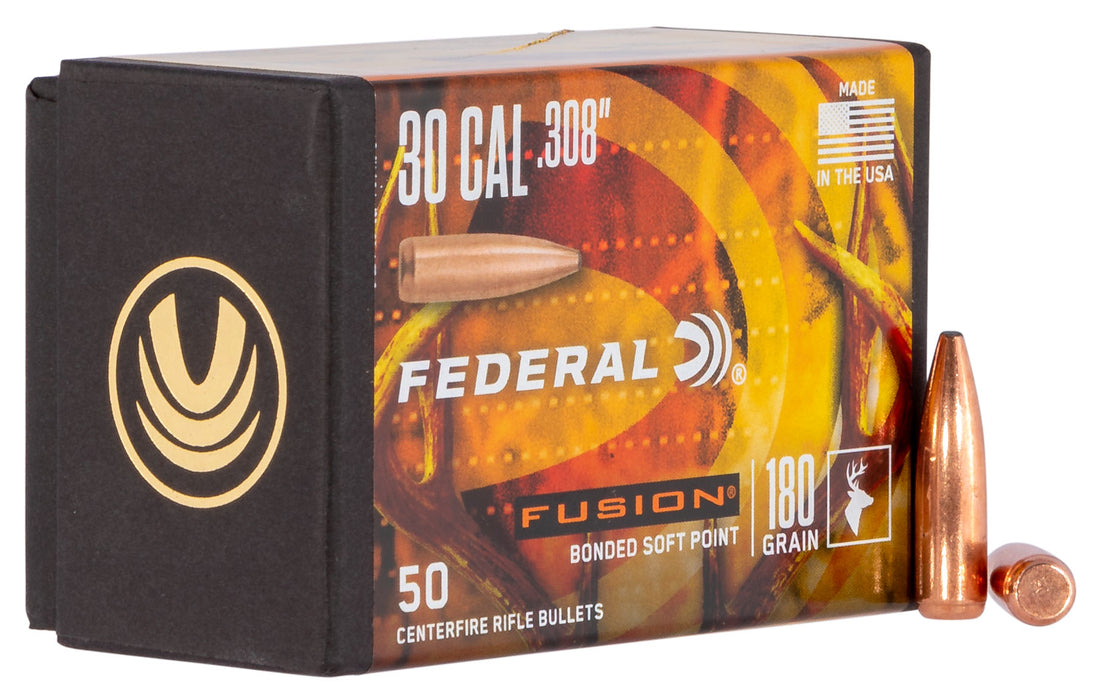 Federal FB308F4 Fusion Component  30 Cal .308 180 gr Fusion Soft Point 50 Per Box/ 4 Case