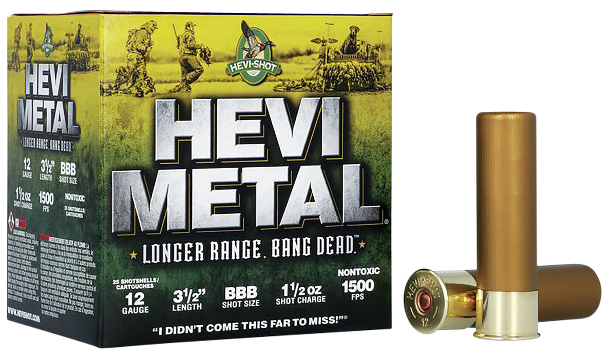 HEVI-Metal HS38508 Hevi-Metal Longer Range 12 Gauge 3.50" 1 1/2 oz 1500 fps BBB Shot 25 Bx/10 Cs