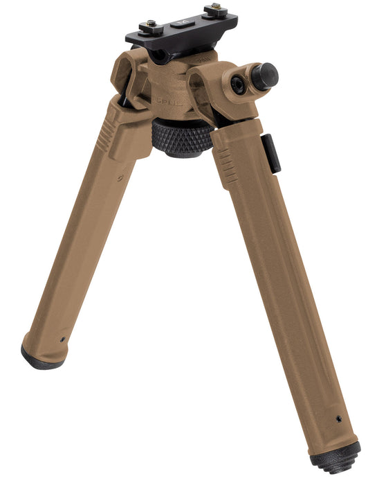 Magpul MAG933-FDE Bipod  M-LOK Attachment, Flat Dark Earth Mil-Spec Anodized Aluminum,  6.80-10.30" Vertical Adjustment, Rubber Feet for AR-Platform