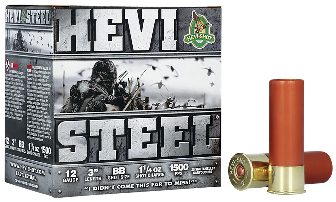 HEVI-Shot HS60088 Hevi-Steel  12 Gauge 3" 1 1/4 oz 1500 fps BB Shot 25 Bx/10 Cs