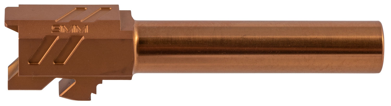 ZEV BBL19PROBRZ Pro Match Replacement Barrel 9mm Luger 4.02" Bronze PVD Finish 416R Stainless Steel Material for Glock 19 Gen1-4