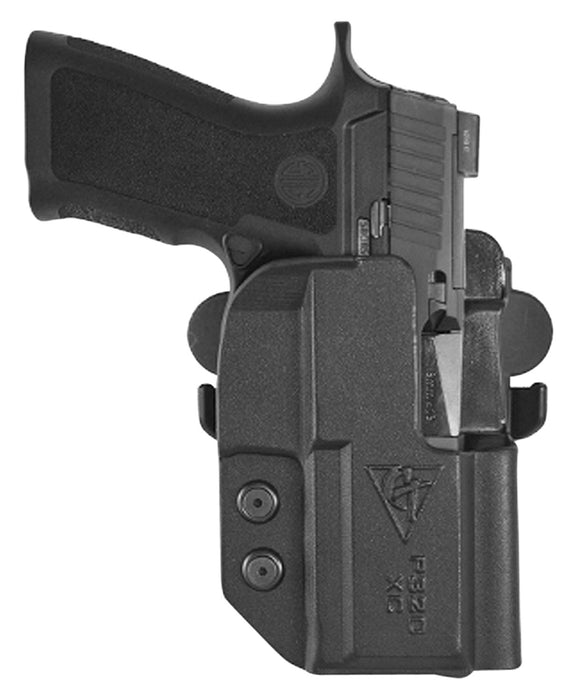 Comp-Tac C241SS260RBKN International  OWB Black Kydex Belt Loop/Paddle Fits Sig P320X Compact Right Hand