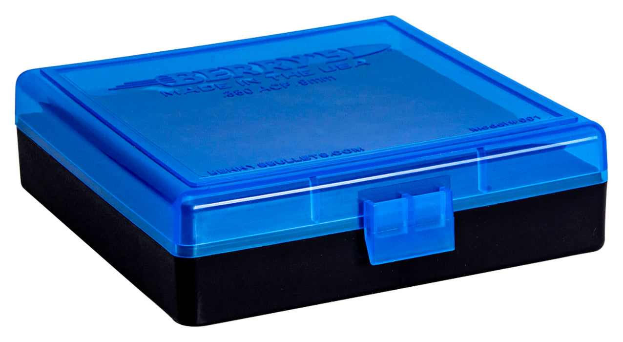 Berry's 69874 Ammo Box  9mm/380ACP Blue/Black Polypropylene 100rd