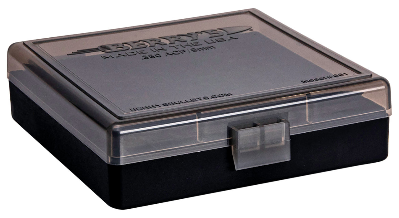 Berry's 41236 Ammo Box  380 ACP/ 9mm Luger Smoke Lid w/Black Bottom 100rd