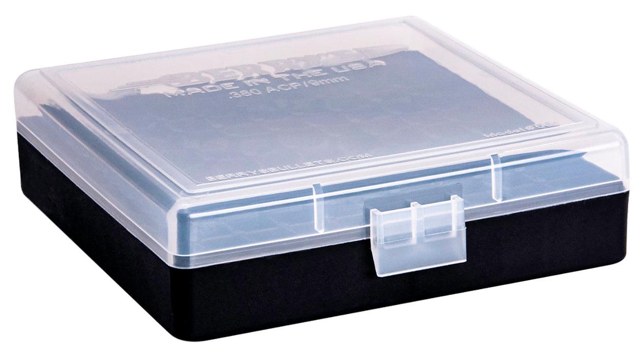 Berry's 87412 Ammo Box  380 ACP/ 9mm Luger Clear/Black Polypropylene 1.23" L x 0.40" 100rd