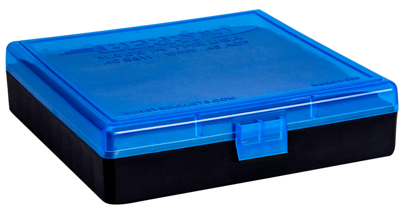 Berry's 67789 Ammo Box  40 S&W/ 45 ACP Blue/Black Polypropylene 1.27" L x 0.48" 100rd