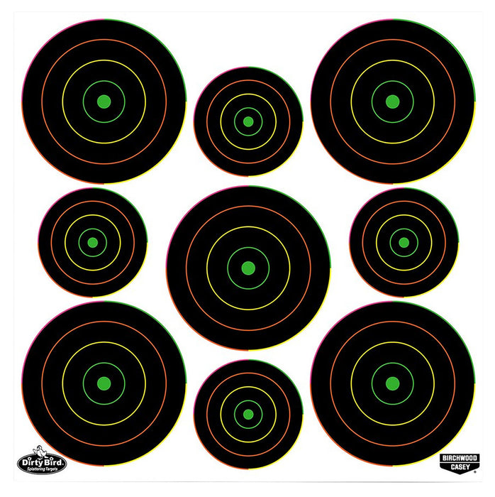 Birchwood Casey 35828 Dirty Bird  Bullseye Tagboard Hanging Pistol/Rifle Black/Green 20 Per Pkg