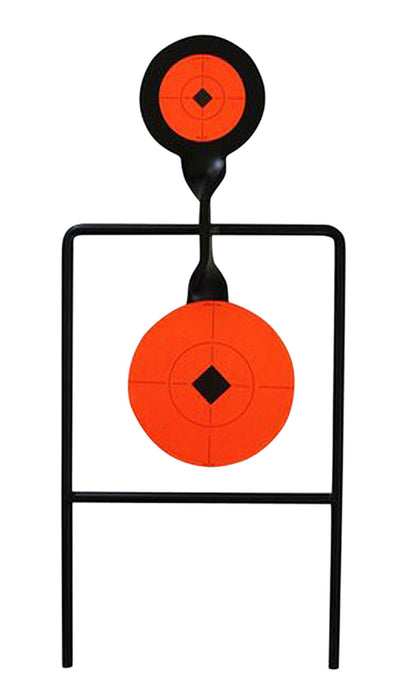 Birchwood Casey 46344 World of Targets Super Double Mag Spinner 4.50"/6" Handgun Black/Orange Steel Circle w/Crosshair & Diamond 0.37" Thick Standing