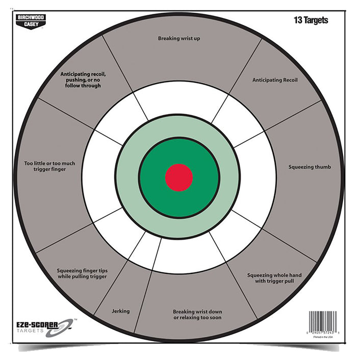 Birchwood Casey 37245 EZE-Scorer  12" Bullseye Paper Hanging Gray/White 13 Per Pkg