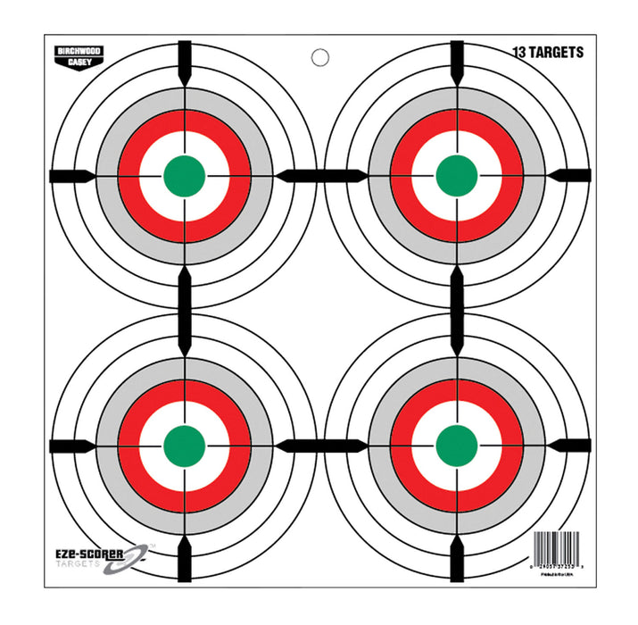 Birchwood Casey 37253 EZE-Scorer  12" Bullseye Paper Hanging Multi-Color 13 Per Pkg