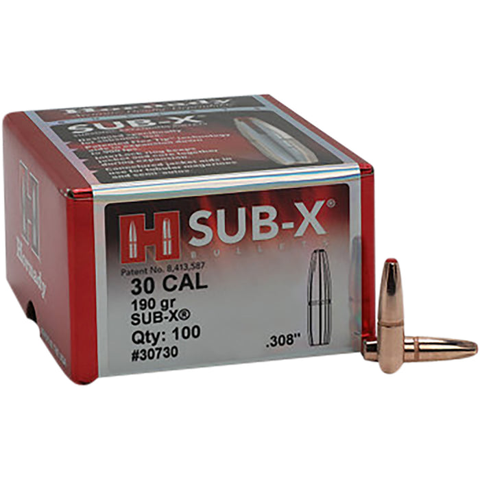 Hornady 30730 Sub-X  30 Cal .308 190 gr Subsonic eXpanding 100 Per Box/ 15 Case