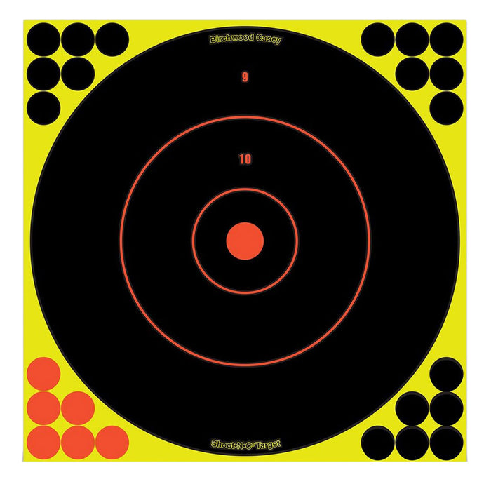 Birchwood Casey 34070 Shoot-N-C Reactive Target Self-Adhesive Paper Handgun Bullseye Includes Pasters 100 Per Pkg