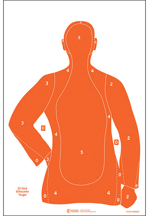 Action Target B21EORANGE100 Qualification  Silhouette Paper 23" x 35" Orange 100 Per Box