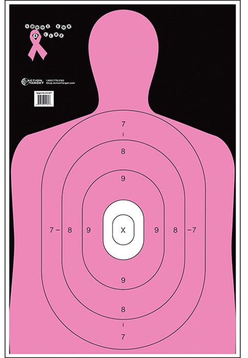 Action Target B27ENPT100 Qualification Shoot for the Cure Silhouette Paper 23" x 35" Pink 100 Per Box