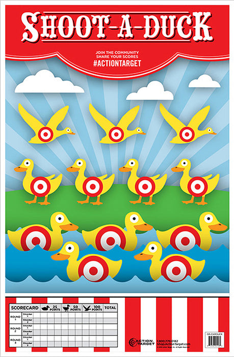 Action Target GSCARDUCK100 Entertainment  Ducks Paper Hanging 23" x 35" Multi-Color 100 Per Box