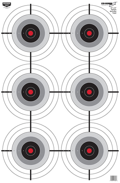 Birchwood Casey 37038 EZE-Scorer  6-Bullseye Paper Target 23" x 35" 100 Per Pack