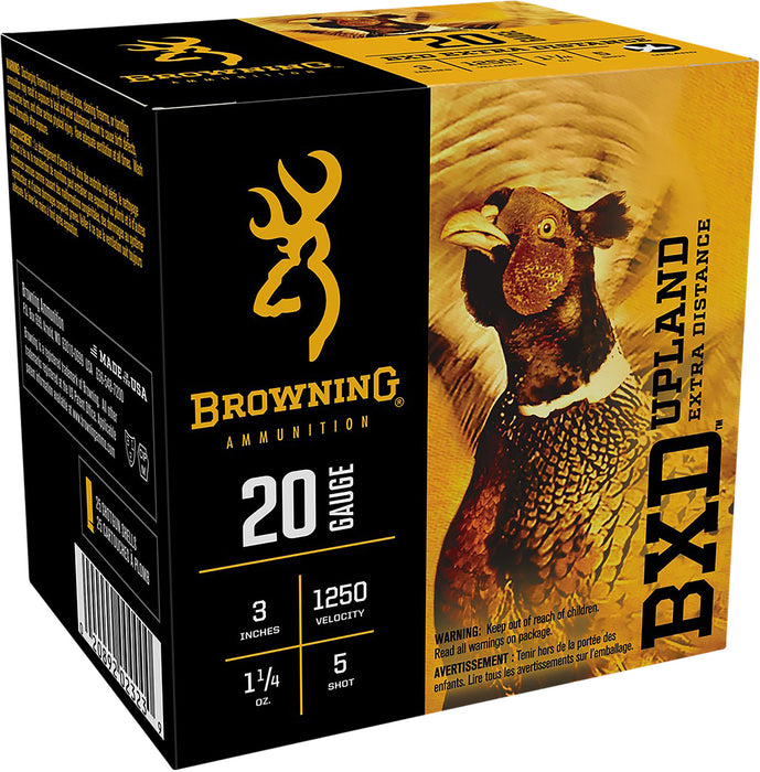 Browning Ammo B193512035 BXD Upland 20 Gauge 3" 1 1/4 oz 5 Shot 25 Bx/ 10 Cs