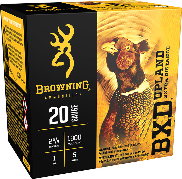 Browning Ammo B193512025 BXD Upland 20 Gauge 2.75" 1 oz 1300 fps 5 Shot 25 Bx/10 Cs