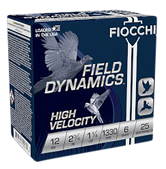 Fiocchi 12HV6 Field Dynamics High Velocity 12 Gauge 2.75" 1 1/4 oz 1330 fps 6 Shot 25 Bx/10 Cs