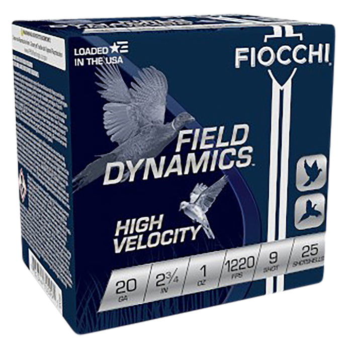 Fiocchi 20HV9 Field Dynamics High Velocity 20 Gauge 2.75" 1 oz 1220 fps 9 Shot 25 Bx/10 Cs