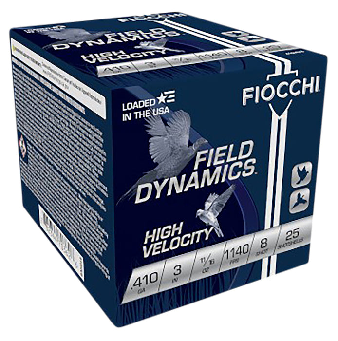 Fiocchi 410HV8 Field Dynamics High Velocity 410 Gauge 3" 11/16 oz 1140 fps 8 Shot 25 Bx/10 Cs