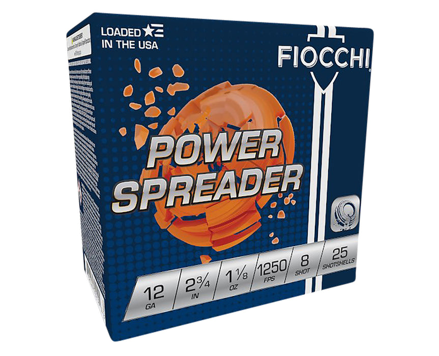 Fiocchi 12SSCX8 Exacta Target Power Spreader 12 Gauge 2.75" 1 1/8 oz 8 Shot 25 Per Box/10 Cs