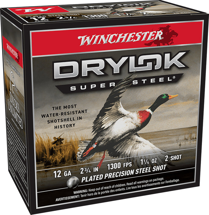 Winchester Ammo XSM122 DryLock Super Magnum 12 Gauge 2.75" 1 1/4 oz 1300 fps 2 Shot 25 Bx/10 Cs