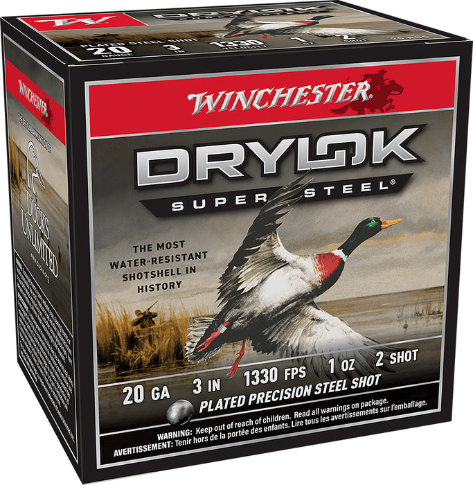 Winchester Ammo XSM2032 DryLock Super Magnum 20 Gauge 3" 1 oz 1330 fps 2 Shot 25 Bx/10 Cs