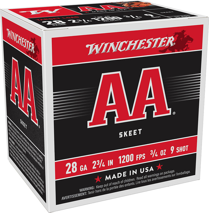 Winchester Ammo AA289 AA Target 28 Gauge 2.75" 3/4 oz 1200 fps 9 Shot 25 Bx/10 Cs