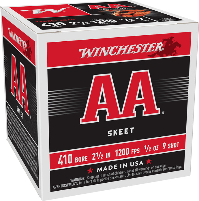 Winchester Ammo AA419 AA Target 410 Gauge 2.50" 1/2 oz 1200 fps 9 Shot 25 Bx/10 Cs