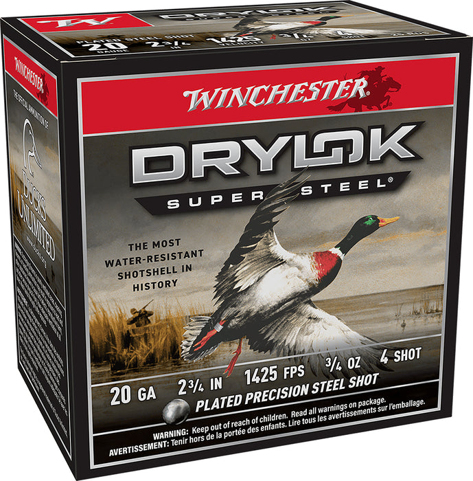 Winchester Ammo XS204 DryLock Super Magnum 20 Gauge 2.75" 3/4 oz 1425 fps 4 Shot 25 Bx/10 Cs