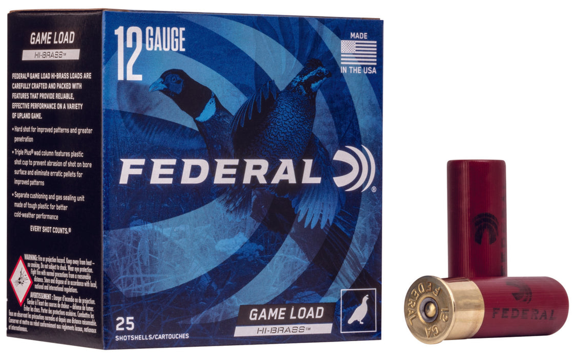 Federal H1264 Game Load High Brass 12 Gauge 2.75" 1 1/4 oz 1330 fps 4 Shot 25 Bx/10 Cs