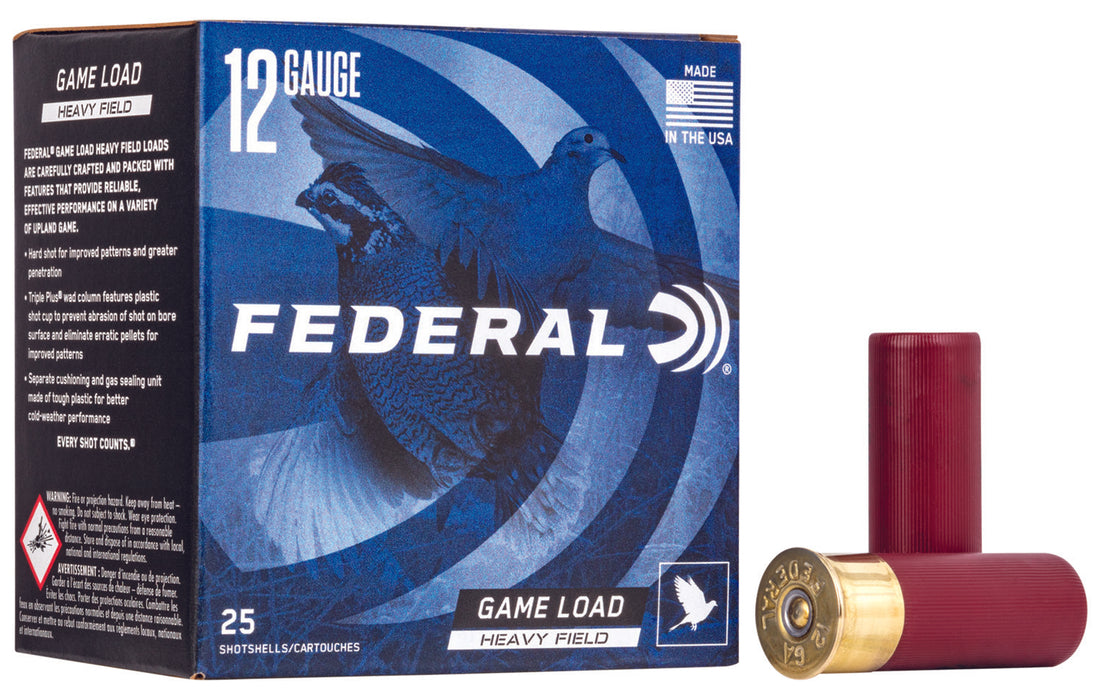 Federal H1234 Game-Shok Heavy Field 12 Gauge 2.75" 1 1/8 oz 1255 fps 4 Shot 25 Bx/10 Cs