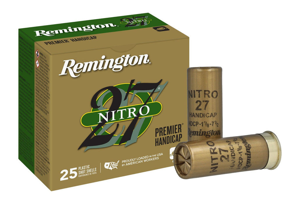 Remington Ammunition 20224 Premier Nitro 27 Handicap 12 Gauge 2.75" 1 1/8 oz 8 Shot 25 Per Box/ 10 Cs