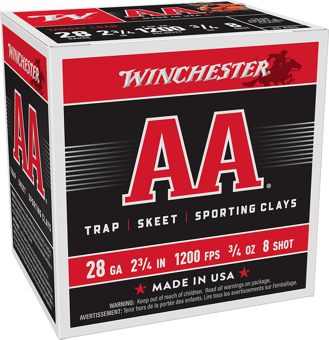 Winchester Ammo AA288 AA Target 28 Gauge 2.75" 3/4 oz 1200 fps 8 Shot 25 Bx/10 Cs