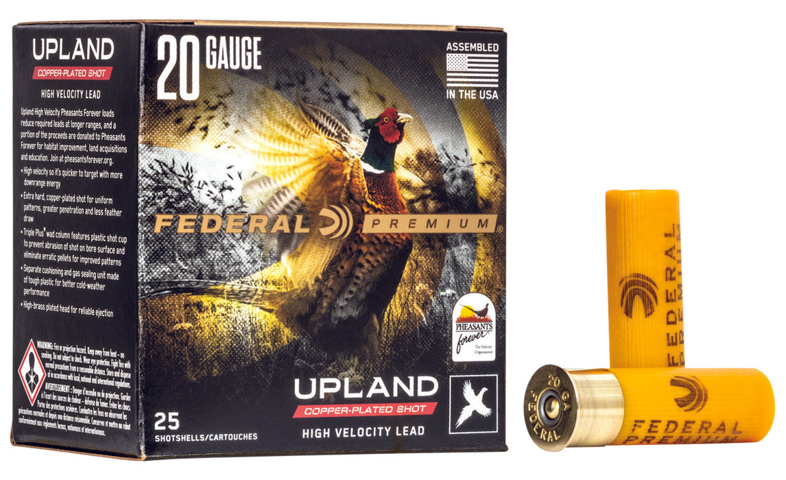 Federal PF2044 Premium Wing-Shok Pheasant Forever High Velocity 20 Gauge 2.75" 1 oz 1350 fps 4 Shot 25 Bx/10 Cs